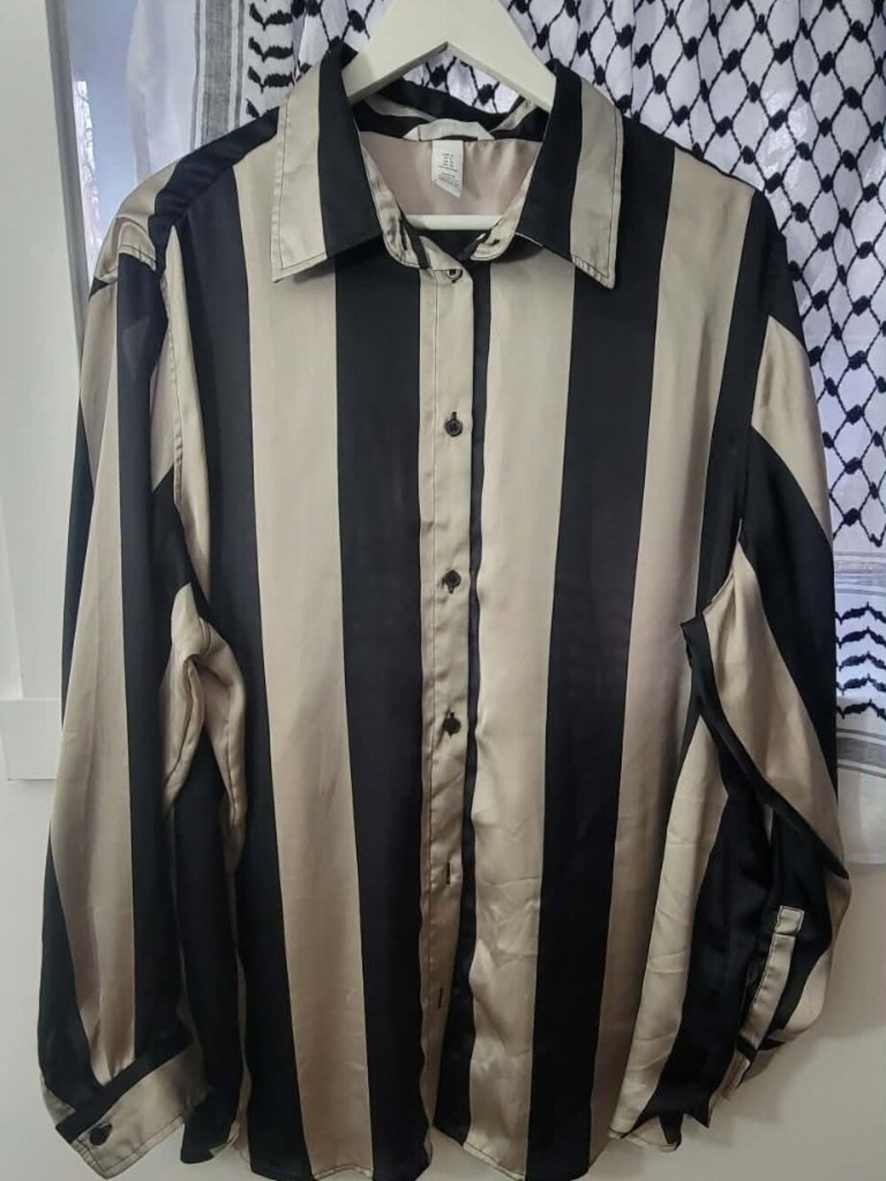XL Silky Striped button up shirt by H&M - Like new!